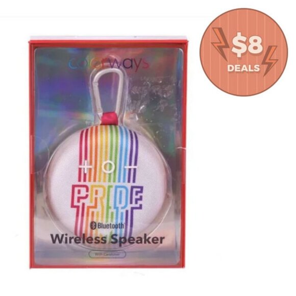 Colorways Wireless Portable Speaker Bluetooth White Lightweight Rainbow Pride - Picture 1 of 4
